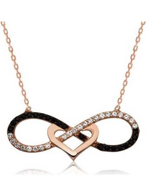 İsmiyle Al 925 Ayar Gümüş Kalpli Sonsuzluk Kadın Gümüş Kolye