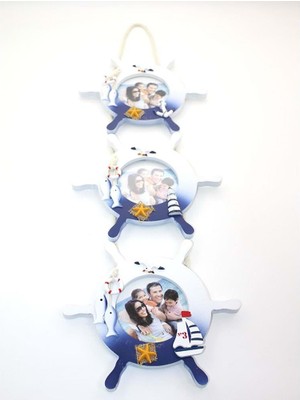 İsmiyle Al Ahşap Marin 3'lü Çerceve