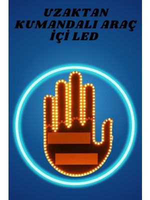 Pilli LED Işık Araç Camı Için Uzaktan Kumandalı El Simgesi - Lisinya