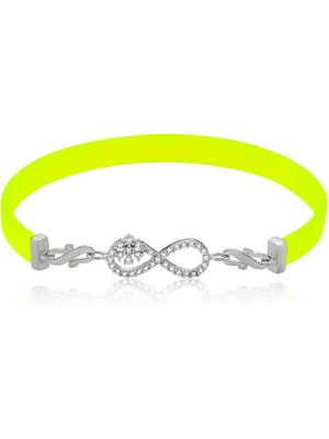 İsmiyle Al 925 Ayar Gümüş Sarı Sonsuzluk Bileklik