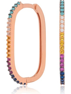 İsmiyle Al Gümüş Mix Taşlı Halka Küpe