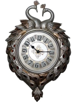 İsmiyle Al Duvara Asmalı Tavuskuşu Saat Dekoratif Hediyelik