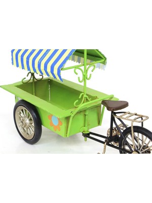 İsmiyle Al Dekoratif Metal Üç Tekerlekli Çiçek Arabası Biblo Hediyelik