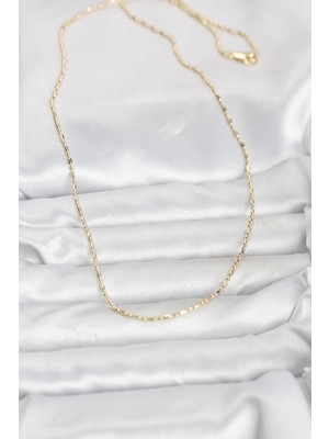 cm 14K Gold Renk Zincirli 60 cm Kadın Kolye - Lisinya