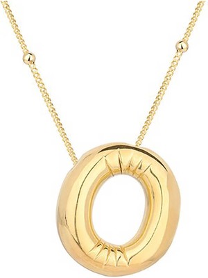 İsmiyle Al 925 Ayar Gümüş Gold Balon O Harfi Kadın Kolye