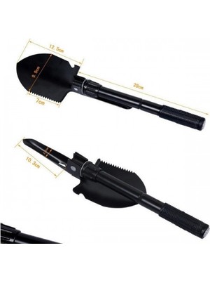 İsmiyle Al Taşıma Çantalı Pusulalı Katlanır Portatif Kazma Kürek Seti