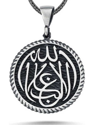 İsmiyle Al Gümüş La Galiba Illallah Yazılı Gümüş Kolye