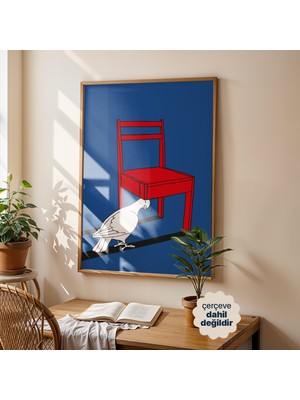 Persona Istanbul "the Crimson Chair" - Sürrealist Pop-Art Illüstrasyon Posteri (Çerçevesiz)