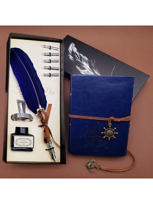 İsmiyle Al Deri Defter ve Tüylü Kalem