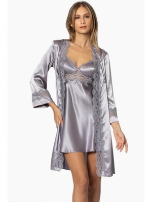 Pierre Cardin 6'lı Saten Gecelik Sabahlık Çeyiz Seti 6010 Royal