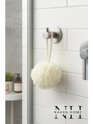 Nakra Home Paslanmaz Çelik Yapışkanlı 1 Adet Oval Askılık | Delmeden Montaj Suya Dayanıklı Havluluk Askısı