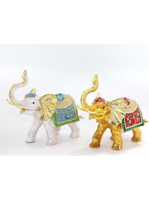 İsmiyle Al Taşlı Tekli Fil Figürü