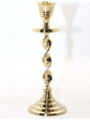 İsmiyle Al Tekli Pirinç Şamdan