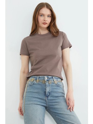 FullaModa Basic Bisiklet Yaka Tişört