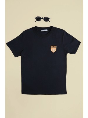 FullaModa Run Baskılı Bisiklet Yaka Erkek Çocuk Tişört