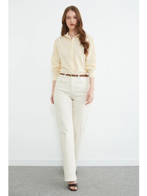 FullaModa Çizgili Oversize Gömlek