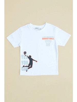 FullaModa My Foverıte Basketball Baskılı Erkek Çocuk Tişört