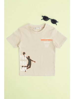 FullaModa My Foverıte Basketball Baskılı Erkek Çocuk Tişört