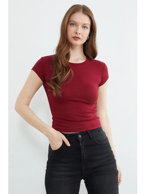 FullaModa Basic Bisiklet Yaka Tişört