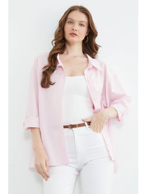 FullaModa Basic Tek Cepli Oversize Gömlek