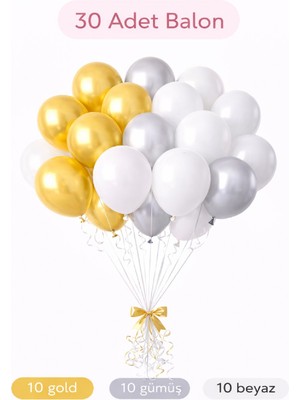 Bkmc 👉 “30 Adet Karışık Renk Balon Seti | Premium Parti, Doğum Günü ve Organizasyon Dekoru Seti Süsü