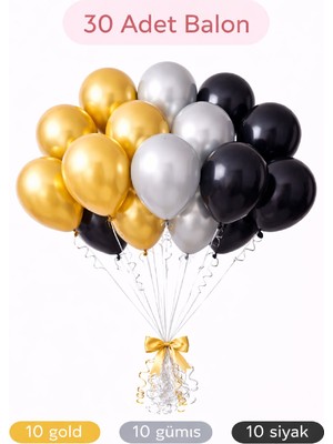 Bkmc 👉 “30 Adet Karışık Renk Balon Seti | Premium Parti, Doğum Günü ve Organizasyon Dekoru Seti Süsü