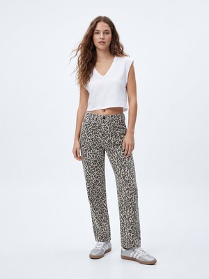 LTB V Yaka Kolsuz Relaxed Beyaz T-Shırt