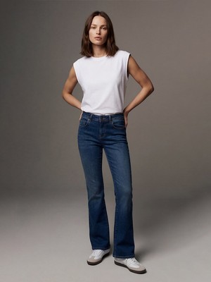 LTB Ribanalı Kol Detaylı Relaxed Beyaz T-Shırt