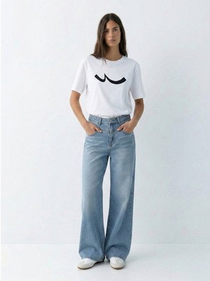 LTB Slogan Baskılı Beyaz T-Shırt