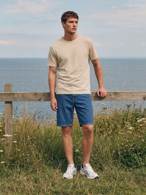 LTB Kısa Kollu Sıfır Yaka Basic Bej T-Shırt