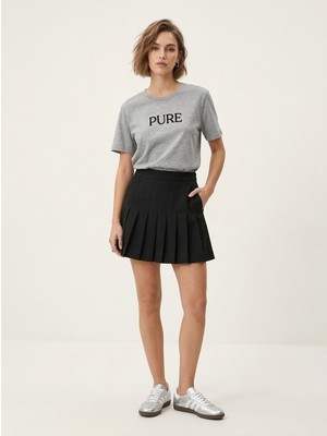 LTB Slogan Baskılı Gri T-Shırt