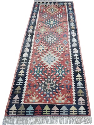 Zehra Abla Halı Vintage El Dokuma Şaheser Pastel Sarız Kayseri Yün Yolluk Kilim 7106