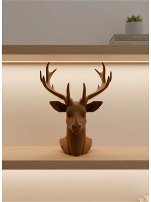 Beruflic Dekoratif Kahverengi Geyik Biblo Salon ve Raf Dekoru