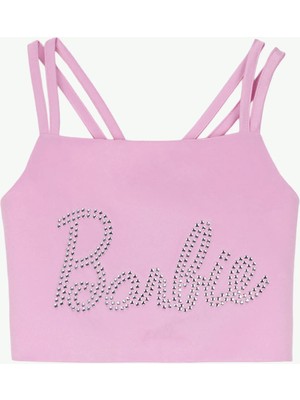 Barbie Taşlı Pembe Kız Çocuk Bluz BRB6SG-BLZ6008