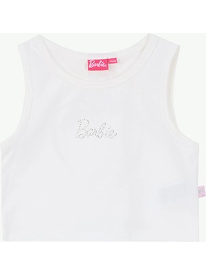 Barbie Taşlı Ekru Kız Çocuk Atlet BRB6SG-TST6451