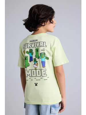 DeFacto Minecraft New Regular Fit Bisiklet Yaka Kısa Kollu Tişört Erkek Çocuk G8884A826SM