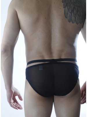 Colezium Erkek Siyah Tül Fantezi Slip Iç Çamaşırı