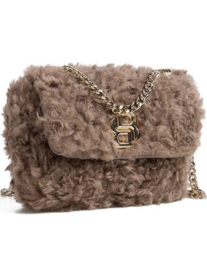 Boss %90 Polyester, %10 Yün Açık Kahve Kadın Omuz Çantası B_ıcon S Sh. Bag Fur
