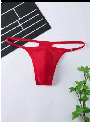 Colezium Erkek Kırmızı Transparan Tanga Iç Giyim