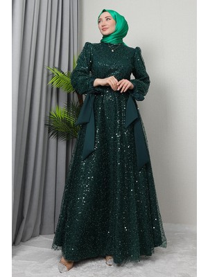 Giza Store Betül Tesettür Abiye Zümrüt