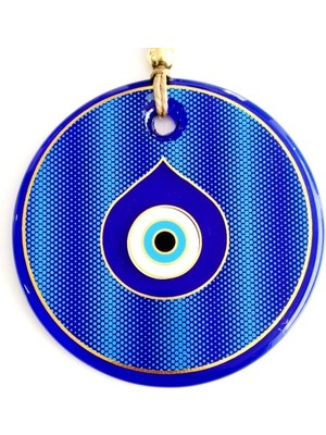 Derin Stok Gold Yaldızlı Damla Göz Şekilli Cam Nazar Boncuğu Duvar Süsü
