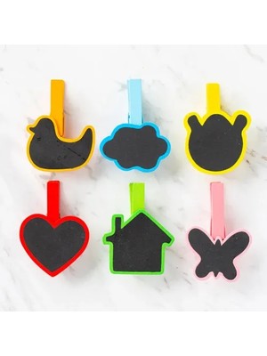 Derin Stok Desenli Notlu Ahşap Mandal (6'lı Set - 10 Paket)