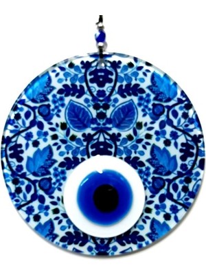 Derin Stok Yaprak Desenli El Yapımı Cam Nazar Boncuğu Yaprak Desenli Cam Duvar Süsü