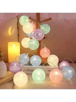 Derin Stok 2m 10 LED Renkli Top Lamba