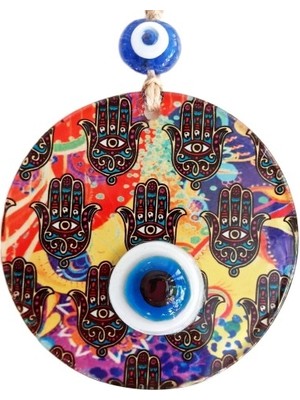 Derin Stok Füzyon Cam Fatma Ana Bereket Eli Nazar Boncuklu Duvar Süsü