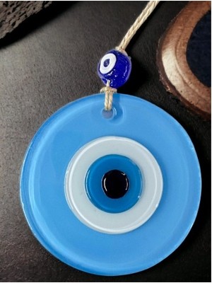 Derin Stok Mini Boy Bebe Mavisi Nazar Boncuklu Duvar Süsü 10 cm Cam Duvar Dekoru