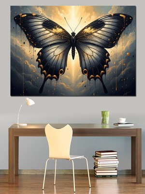 Karizma Tablo Mandala Kanatlı Dev Gece Kelebeği Dekoratif Kanvas - Mdf Ahşap Tablo