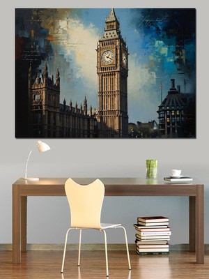 Karizma Tablo Londra'nın Simgesi Tarihi Big Ben Dekoratif Kanvas - Mdf Ahşap Tablo