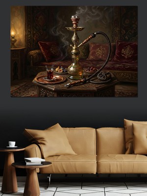 Karizma Tablo Osmanlı Nargile Keyfi ve Otantik Ortam Dekoratif Kanvas - Mdf Ahşap Tablo