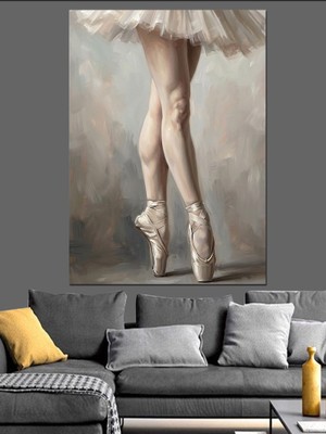 Karizma Tablo Parmak Ucunda Duran Balerin Bacakları Dekoratif Kanvas - Mdf Ahşap Tablo